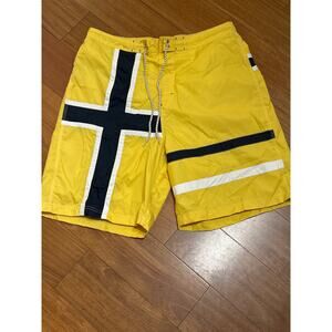 Daniel Cremieux Yellow Retro Swim Trunks